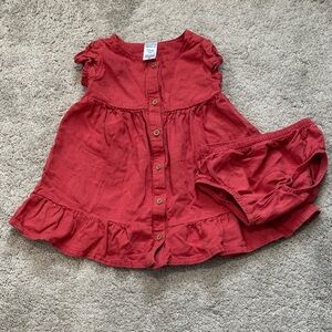 Carter's Red Baby Dress with Wooden Buttons